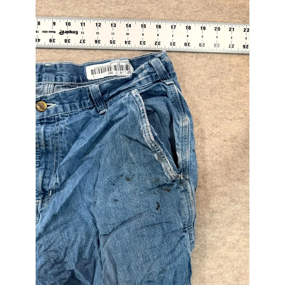 Carhartt Loose Dungaree Fit Jeans Mens 36x32 Blue Denim Cotton Straight Leg
